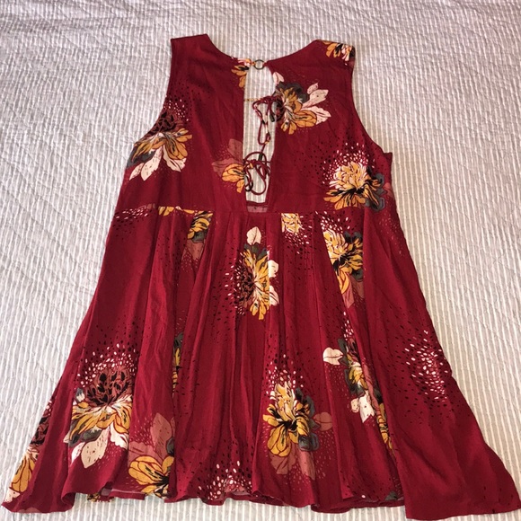 Free People red floral dress M - Picture 4 of 4